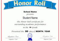 Printable Honor Roll Award Certificate In Pdf And Doc Throughout Honor Roll Certificate Template