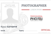 Printable Photographer Id Card Templates | Microsoft Word Id With Photographer Id Card Template