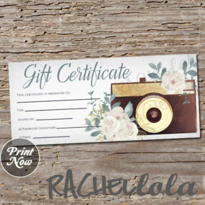 Printable Photography Gift Certificate Template Photo Intended For 11+ Free Photography Gift Certificate Template