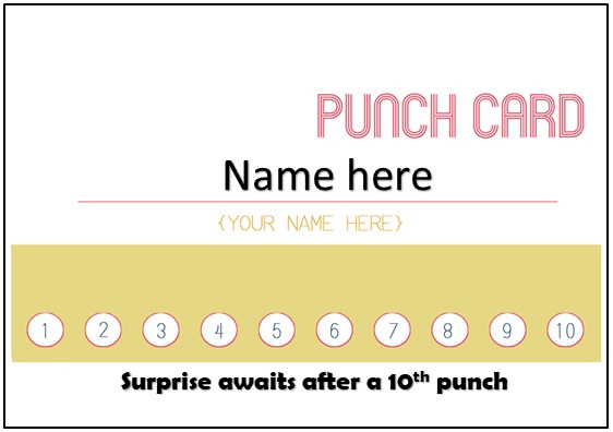 Printable Punch Card Template In Microsoft Word Format For Reward Punch Card Template