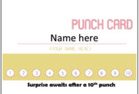 Printable Punch Card Template In Microsoft Word Format Throughout Professional Free Printable Punch Card Template