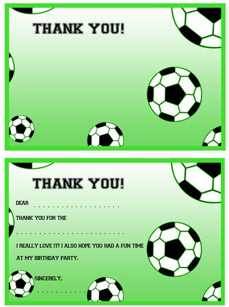 Printable Soccer Thank You Notes | Thank You Card Template With Regard To 11+ Soccer Thank You Card Template