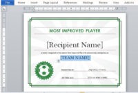 Printable Sports Certificate Template For Word Within Sports Award Certificate Template Word