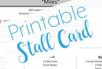 Printable Stall Card The Printable Pony | Horse Stalls Pertaining To 11+ Horse Stall Card Template