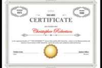 Printable Stock Certificate [Free Download] | Hloom With Regard To Professional Template For Share Certificate