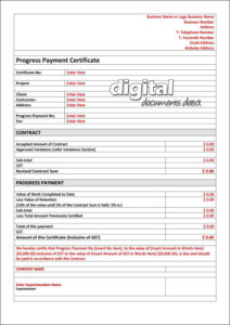 Progress Payment Certificate Template Intended For Best Certificate Of Payment Template