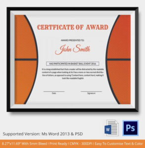 Psd | Free &amp;amp; Premium Templates | Basketball Awards, Awards With Regard To Sports Award Certificate Template Word