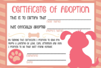 Puppy Adoption Certificate … Party Ideas In … Pertaining To For Pet Adoption Certificate Template