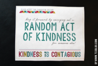 Random Acts Of Kindness Free Printable (Template Card) For Random Acts Of Kindness Cards Templates
