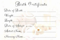 Real Birth Certificate Template Inspirational Free Driver Pertaining To Baby Doll Birth Certificate Template