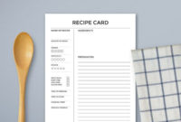 Recipe Cards Printable Recipe Card Template Recipe Sheet Intended For 11+ Recipe Card Design Template