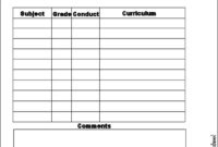 Report Card | Report Card Template, School Report Card For Free Blank Report Card Template
