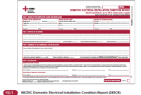 Reporting On The Condition Of A Domestic Electrical In Electrical Installation Test Certificate Template