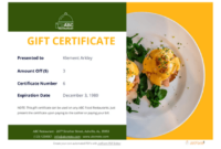 Restaurant Gift Certificate Template Pdf Templates | Jotform With Best Restaurant Gift Certificate Template