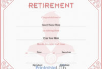 Retirement Certificate Template In Eunry, Your Pink And With Free Retirement Certificate Template