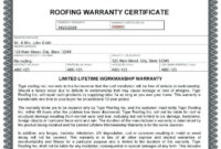 Roof Certification Form Prettier Of Roofing Workmanship Inside Roof Certification Template