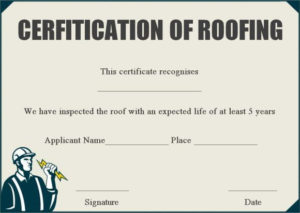 Roof Certification Letter Template In 2020 | Certificate With Regard To Roof Certification Template