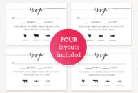 Rsvp Card With Meal Icons · Wedding Templates And Printables Throughout Template For Rsvp Cards For Wedding