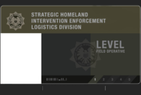 S.h.i.e.l.d. Field Agent Level 1 Id Card (Blank) Inside Quality Shield Id Card Template