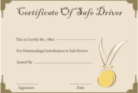 Safe Driver Certificates | Certificate Templates, Printable In Best Safe Driving Certificate Template