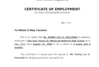 Sample Certificate Employment Template In 2020 | Business Within Printable Sample Certificate Employment Template
