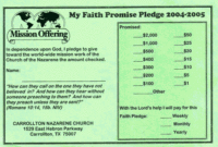 Sample: Faith Promise Commitment Or Pledge Card Pertaining To Pledge Card Template For Church