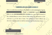Sample & Standard : Certificate Of Good Conduct Cucas In 11+ Good Conduct Certificate Template