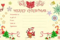 Santaclaus Gift Giving Christmas Gift Certificate In 2020 In Quality Merry Christmas Gift Certificate Templates