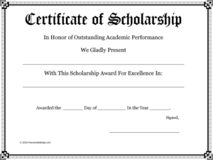 Scholarship Certificate Download Free Documents For Pdf Inside Scholarship Certificate Template Word