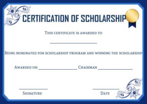 Scholarship Certificate Template: 11 Professional Templates For Quality Scholarship Certificate Template Word