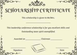 Scholarship Recipient Certificate Template | Certificate In Printable Scholarship Certificate Template