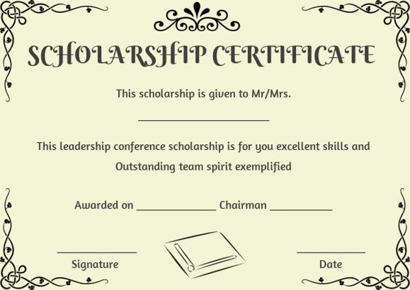 Scholarship Recipient Certificate Template | Certificate In Printable Scholarship Certificate Template