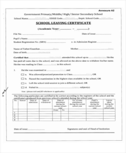School Leaving Certificate Template (6 (With Images With Leaving Certificate Template