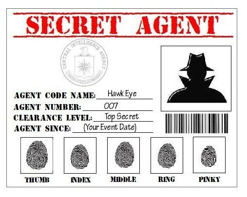 Secret Agent, Spy, Detective, Cia Printable Id Card Party In Professional Spy Id Card Template