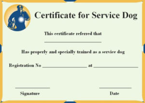 Service Dog Certificate Template : 10+ Word Templates (For Intended For Service Dog Certificate Template