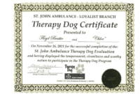 Service Dog Certificate Template (4) Templates Example Throughout Service Dog Certificate Template