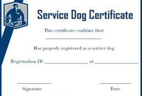 Service Dog Certificate Template Free | Service Dogs For Best Service Dog Certificate Template