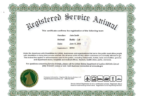 Service Dog Certificate Template In 2020 | Certificate In Best Service Dog Certificate Template
