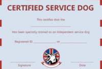 Service Dog Training Certificate Templates | Certificate Regarding Best Service Dog Certificate Template