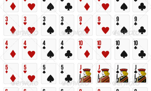 Set Of 52 Playing Cards For Online Gaming Regarding Deck Of Cards Template