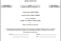 Share Certificate Template Australia (7) Templates Example Regarding Professional Share Certificate Template Australia