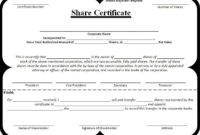 Share Certificate Template | Certificate Templates, Stock Pertaining To Professional Share Certificate Template Australia