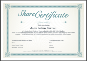 Share Certificate Template Companies House (1) Templates With Share Certificate Template Companies House