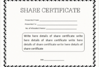 Share Certificate Template Pdf (8) Templates Example Inside Template Of Share Certificate