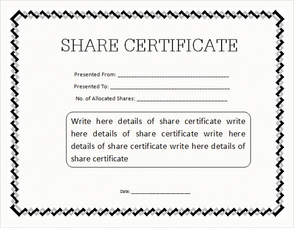 Share Certificate Template Pdf (8) Templates Example Inside Template Of Share Certificate