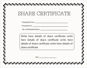 Share Certificate Template Pdf (8) Templates Example Within Template For Share Certificate