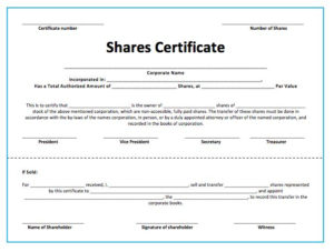 Share Certificate Template (With Images) | Certificate In Share Certificate Template Australia