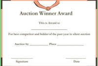 Silent Auction Winner Certificate Templates | Certificate Regarding Printable Winner Certificate Template