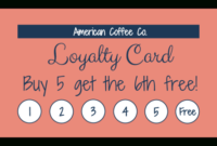 Simple Loyalty Card In Free Printable Punch Card Template