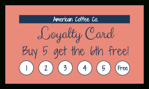 Simple Loyalty Card In Free Printable Punch Card Template